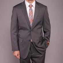 Men's Gray Teakweave 2-button Suit 2 Piece Suits - Two piece Business suits Suit