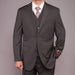 Men's Gray Teakweave 2-button Vested 2 Piece Suits - Two piece Business suits Suit