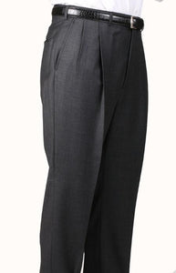 Gray, Parker, Pleated Pants Lined Trousers unhemmed unfinished bottom