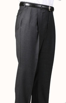 Gray, Parker, Pleated Pants Lined Trousers unhemmed unfinished bottom