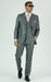 Gray Textured Double Breasted Suits Shawl Lapel Vest