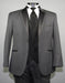Two Button Charcoal Wool Tuxedo With Black Satin  Custom for Wedding or Prom