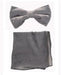 Velvet Bowtie with Hanky Gray