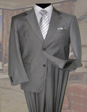 Gray Men's Wool Suit 2 Button 2pc Super 150's With Hand Pick Stitch Suit