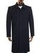 Mens Overcoat Mens Dress Coat Gray Zip Up Closure Knee Length Collared Wool Coat