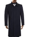 Mens Overcoat Mens Dress Coat Gray Zip Up Closure Knee Length Collared Wool Coat