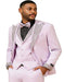 Gray and Pink Prom Tuxedo - Perfect Wedding Suit Vested rhinestone Lapelled