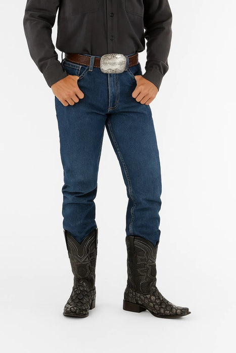 Gray & Black European Square Toe Men’s Boot