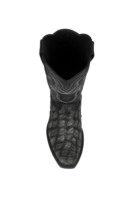 Gray & Black European Square Toe Men’s Boot