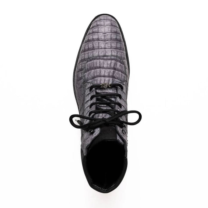 Marco Di Milano Leoni Men's Shoes Oil Gray Genuine Caiman Leather Crocodile Rugged Boots - Image 3
