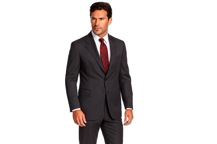 English Gray Double Vent Available In 2 Or 3 Buttons Style Regular Classic Cut Super150'S Wool Men'S Cheap Priced Business Suits Clearance Sale - Image 2