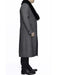Removable Ankle length Fur Collar Full Length Gray Wool Herringbone ~ Overcoat 1920s 1940s men's Fashion Vintage Style - Mens Topcoat