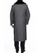Removable Ankle length Fur Collar Full Length Gray Wool Herringbone ~ Overcoat 1920s 1940s men's Fashion Vintage Style - Mens Topcoat