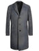 Full Length Tweed Herringbone Ankle length Gray Overcoat - Mens Topcoat