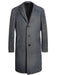 Full Length Tweed Herringbone Ankle length Gray Overcoat - Mens Topcoat