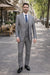 Gray Plaid Suit - Vested Suit - 3 Piece Suits - Peak Lapel Suits - Windowpane Suit - 2 Button