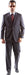 Men's Super 150's Poly/Viscose Wool Feel Single Breasted 2 Button Gray Suit