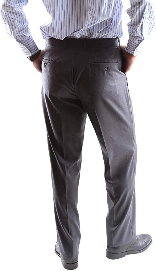 Men's Super 150's Poly/Viscose Wool Feel 2 Button Gray Suit by Caravelli - Image 3