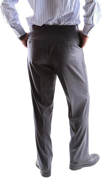 Men's Super 150's Poly/Viscose Wool Feel Single Breasted 2 Button Gray Suit