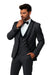 Gray Slim Fit Tuxedo 3 Piece with Satin Shawl Collar Vest