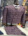 Rossiman Plaid Suit – Gray & Lavender Textured Windowpane Double-Breasted Suit
