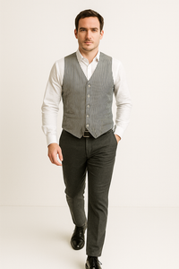 Men's Dark Navy Blue and White Stripe ~ Pinstripe Seersucker Sear sucker suit Vest Set