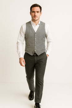 Men's Dark Navy Blue and White Stripe ~ Pinstripe Seersucker Sear sucker suit Vest Set - Image 44