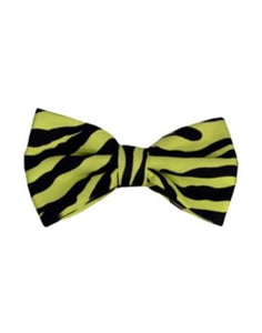 Men's Green and Black Zebra Printed Design Bowties-Men's Neck Ties - Mens Dress Tie - Trendy Mens Ties