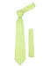 Lime Green Floral Design Trendy Necktie With Handkderchief Set - Men's Neck Ties - Mens Dress Tie - Trendy Mens Ties