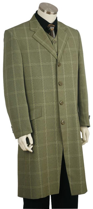 Men's Fashion Plaid ~ Windowpane Zoot Suit Green