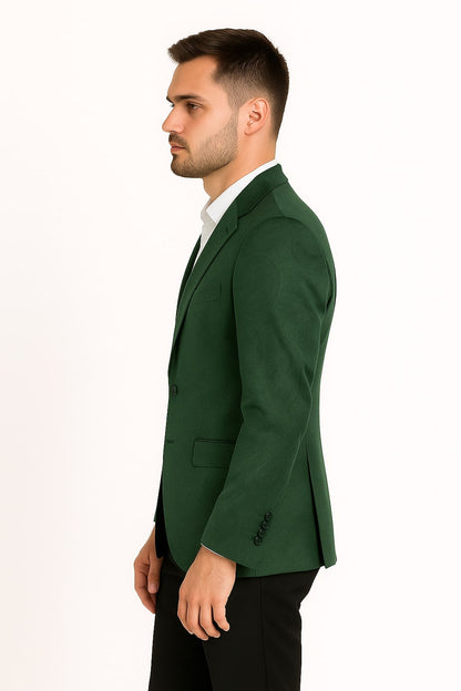 Mens Green Paisley Tuxedo Jacket – Slim Fit Embossed Formal Blazer for Weddings and Special Events in Soft velvet Fabric With Black Pants - Image 2
