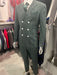 Mens Green Pinstripe Double-Breasted Suit – Slim Fit 2 Piece Formal Business Suit with Peak Lapel 1920s Gangster Pinstripe