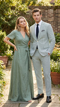 Men’s White and Green Seersucker Suit – Classic Striped Lightweight Summer Suit for Weddings and Formal Events Cotton Fabric
