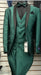 Mens Emerald Green Tuxedo with Black Satin Shawl Lapel – 3 Piece Formal Suit with Vest