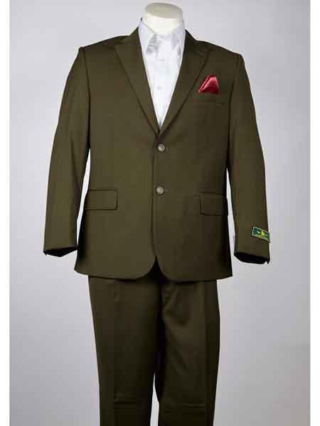 Men's Olive 2 Button Summer Suit