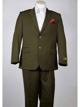 Men's Olive 2 Button Summer Suit
