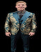 Green and Gold Tuxedo Suit - Paisley Floral Wedding Vested Suit
