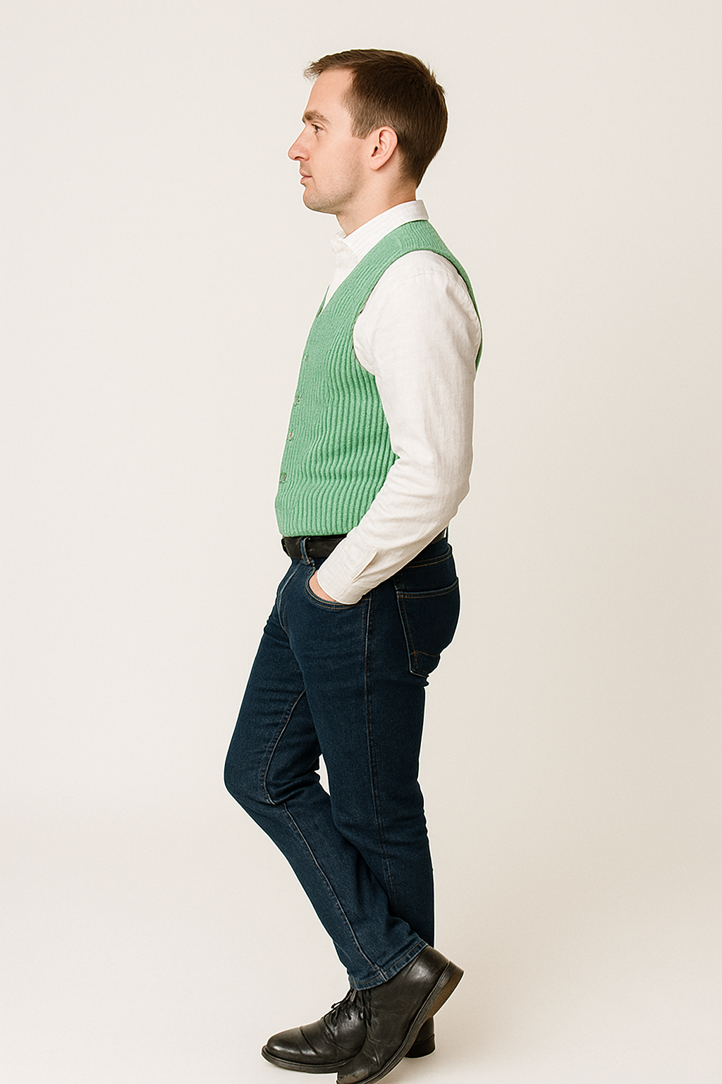 Men's Dark Navy Blue and White Stripe ~ Pinstripe Seersucker Sear sucker suit Vest Set - Image 10