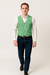 Men's Dark Navy Blue and White Stripe ~ Pinstripe Seersucker Sear sucker suit Vest Set