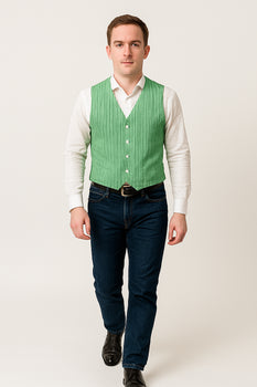 Men's Dark Navy Blue and White Stripe ~ Pinstripe Seersucker Sear sucker suit Vest Set - Image 12