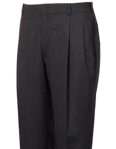 Men's Stylish Pleated Grey Atticus Classic Fit Wool Pant unhemmed unfinished bottom