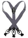 Solid Grey Black Suspenders For Men Elastic Y-Back Button & Clip-On Man'S Gray