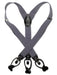 Solid Grey Black Suspenders For Men Elastic Y-Back Button & Clip-On Man'S Gray