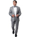 Mens Modern Wool Peak Trim Wedding Tuxedo in Grey