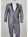 Men's Grey 1 Button Classic Fit Black Peak Lapel Suit
