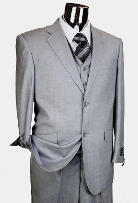 Men's 1 Button Gray Suit
