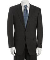 Men's Dark Grey 2-Button Suit with Single Pleated Trousers