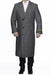 Mens Overcoat Mens Grey Herringbone Full Length Wool Dress Coat