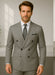 Wool Suit - Italian Made Business Suit by Statement Men's 2 Piece 100% Wool Double Breasted Suit - Pinstripe Pattern