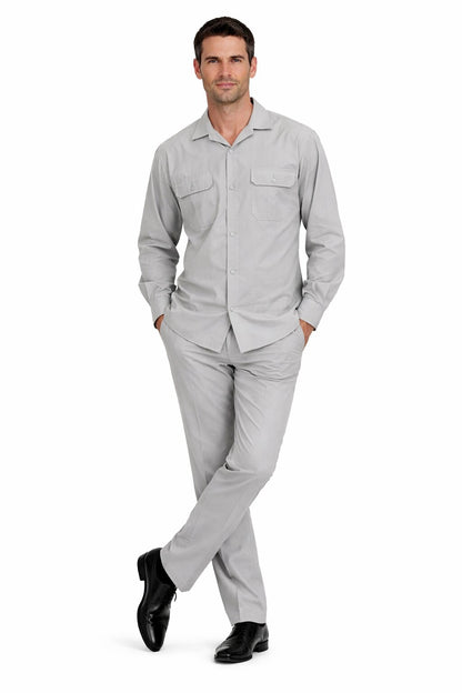 Mens Luxury Grey Wool Two-Piece Leisure Walking Suit - Image 8